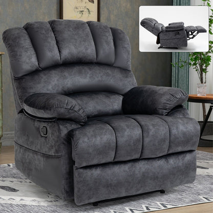 Fauteuil inclinable manuel surdimensionné en tissu, inclinaison à 155°