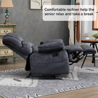 Fauteuil inclinable manuel surdimensionné en tissu, inclinaison à 155°