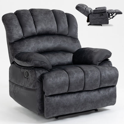 Fauteuil inclinable manuel surdimensionné en tissu, inclinaison à 155°