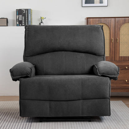 Fauteuil inclinable manuel surdimensionné en velours avec coussin de massage pour salon
