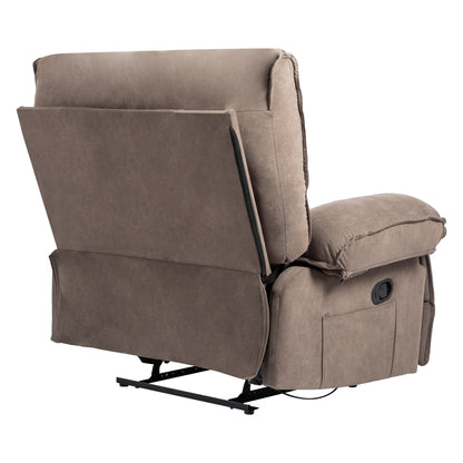 Fauteuil inclinable manuel surdimensionné en velours avec coussin de massage pour salon