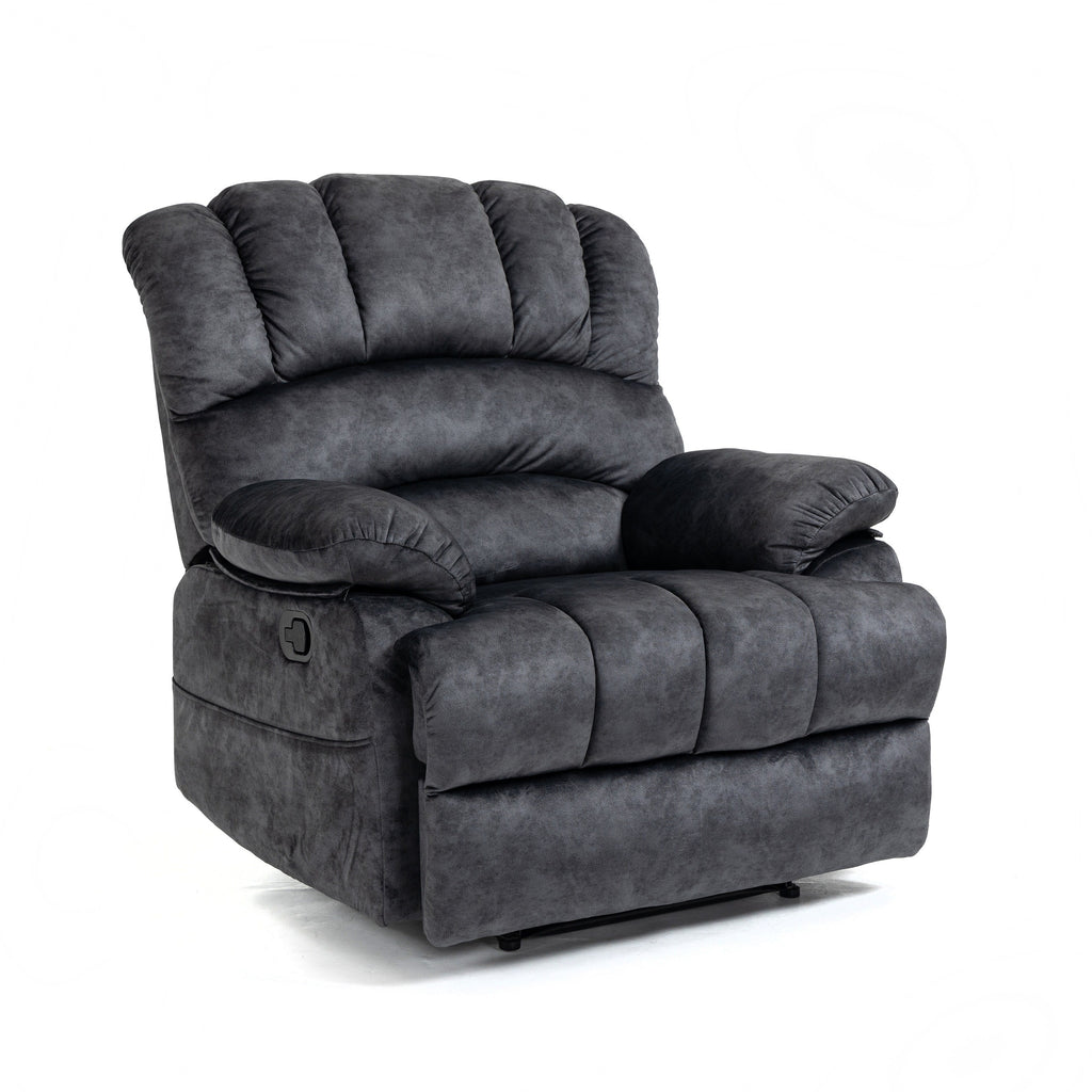 Fauteuil inclinable manuel surdimensionné en tissu rembourré, canapé simple réglable pour salon avec commande à levier latéral
