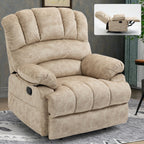 Fauteuil inclinable manuel surdimensionné en tissu rembourré, canapé simple réglable pour salon avec commande à levier latéral