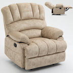 Fauteuil inclinable manuel surdimensionné en tissu rembourré, canapé simple réglable pour salon avec commande à levier latéral