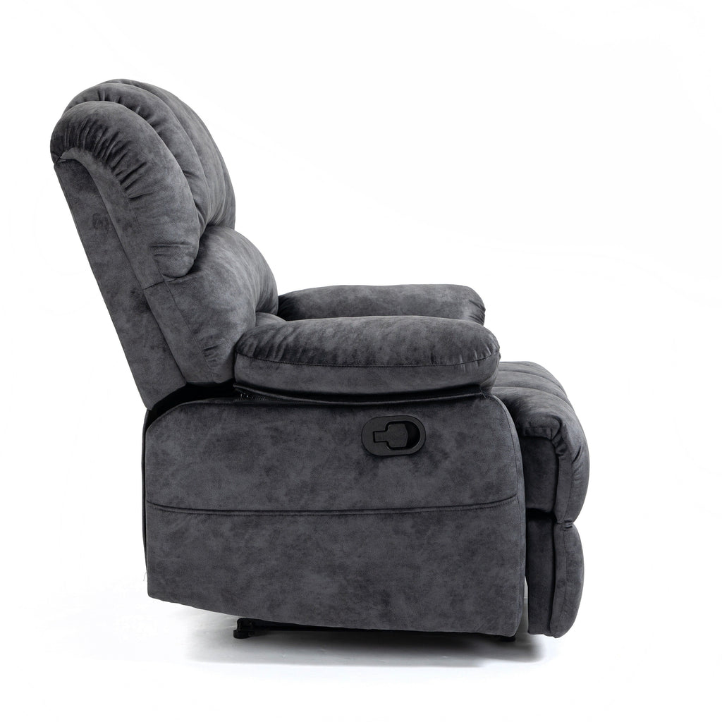 Fauteuil inclinable manuel surdimensionné en tissu rembourré, canapé simple réglable pour salon avec commande à levier latéral