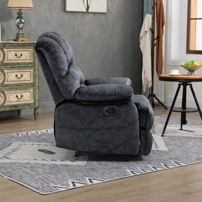 Fauteuil inclinable manuel surdimensionné en tissu rembourré, canapé simple réglable pour salon avec commande à levier latéral