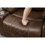 Fauteuil inclinable électrique surdimensionné en cuir PU avec massage, chauffage lombaire, porte-gobelet, position à plat à 180°
