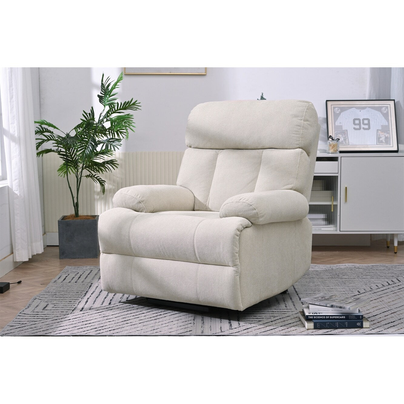 Fauteuil inclinable électrique surdimensionné pour personnes âgées, canapé inclinable avec télécommande, poche latérale, siège spacieux