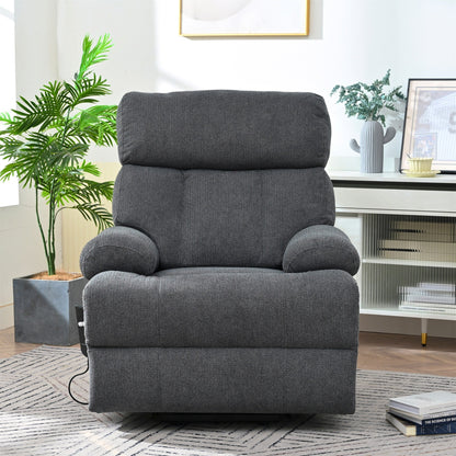 Fauteuil inclinable électrique surdimensionné pour personnes âgées, canapé inclinable avec télécommande, poche latérale, siège spacieux