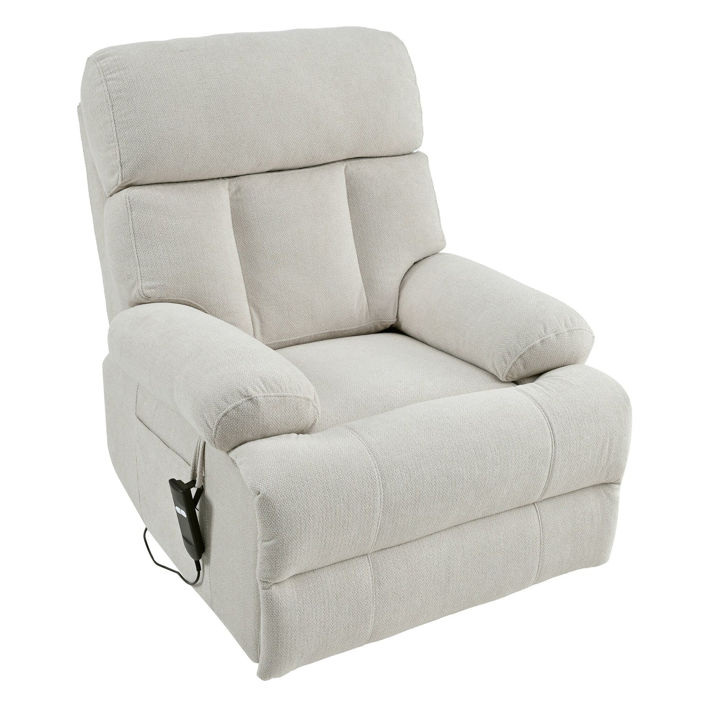 Fauteuil inclinable électrique surdimensionné pour personnes âgées, canapé inclinable avec télécommande, poche latérale, siège spacieux