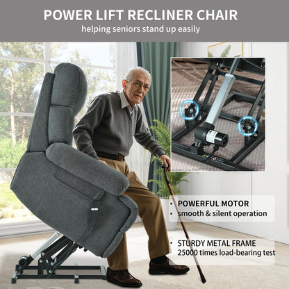 Fauteuil inclinable électrique surdimensionné pour personnes âgées, canapé inclinable avec télécommande, poche latérale, siège spacieux