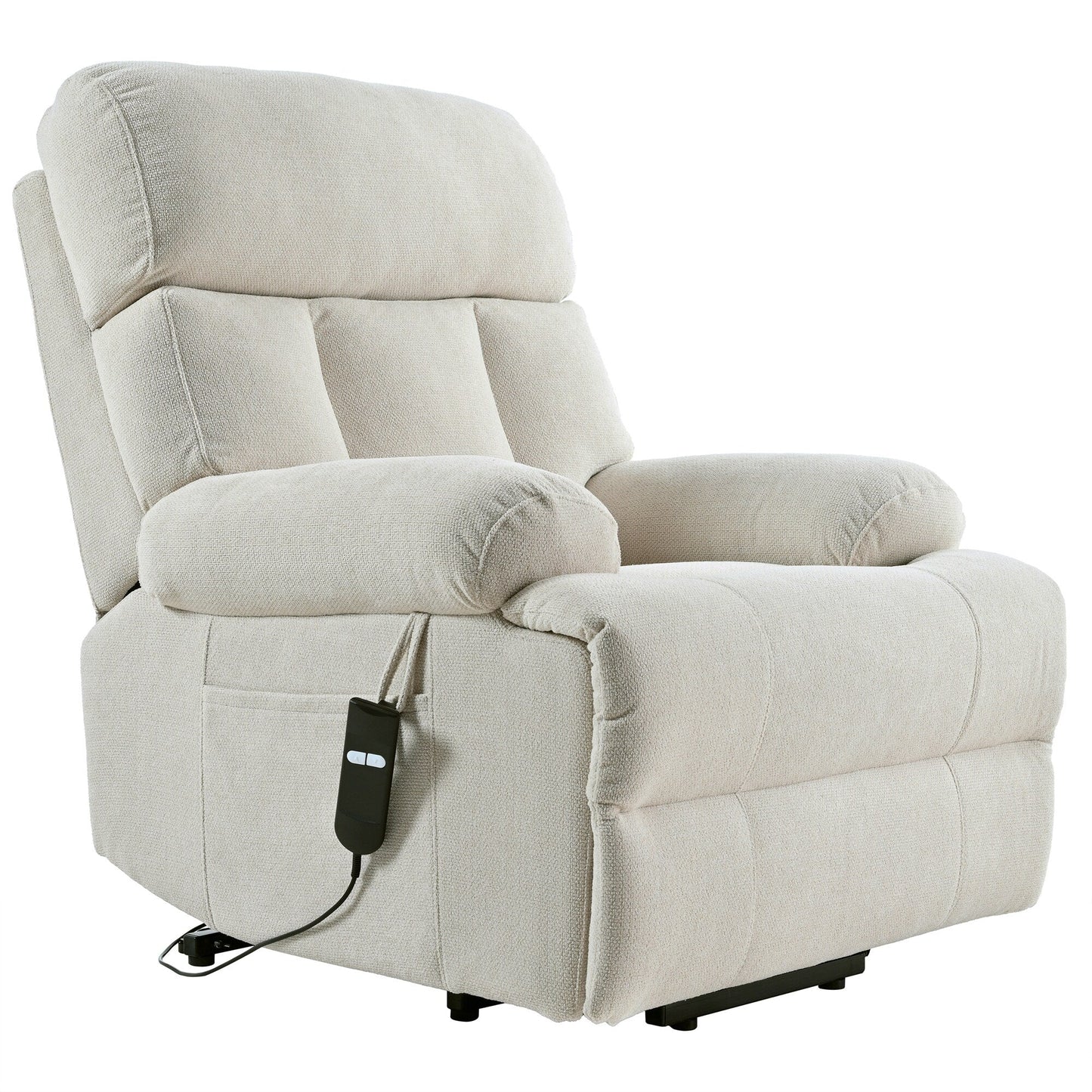 Fauteuil inclinable électrique surdimensionné pour personnes âgées, canapé inclinable avec télécommande, poche latérale, siège spacieux