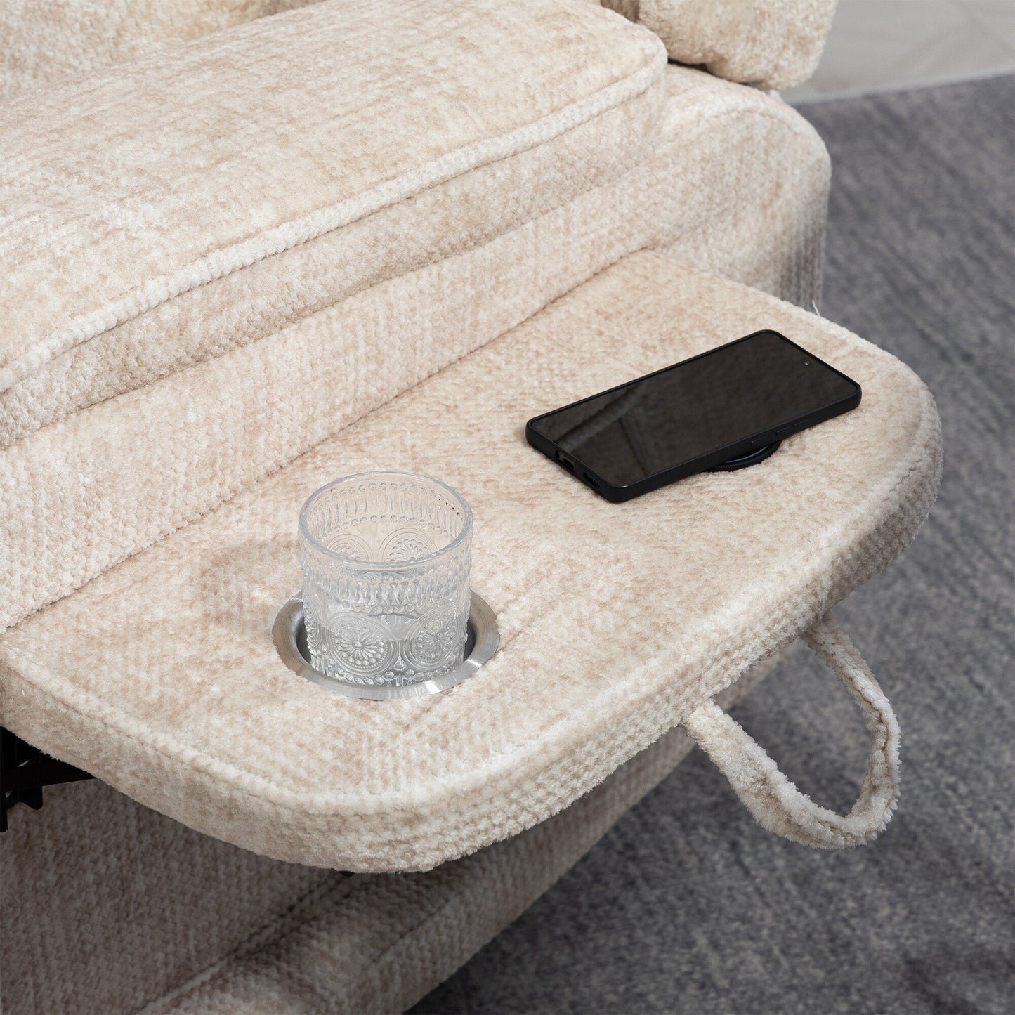 Fauteuil inclinable électrique surdimensionné avec massage thermique, position allongée à 180°