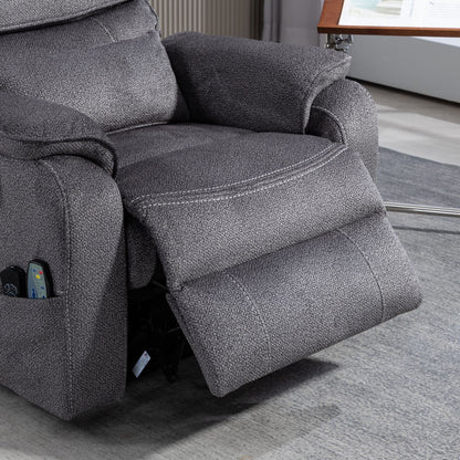 Fauteuil inclinable électrique surdimensionné avec massage thermique, position allongée à 180°