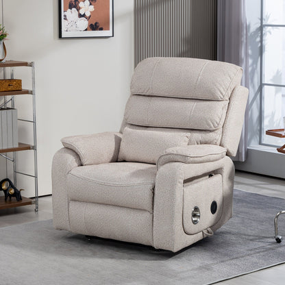 Fauteuil inclinable électrique surdimensionné avec massage thermique, position allongée à 180°