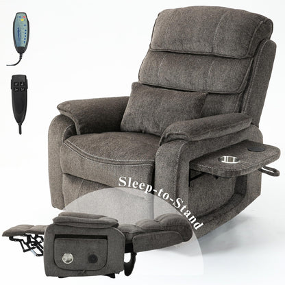 Fauteuil inclinable électrique surdimensionné avec massage thermique, position allongée à 180°