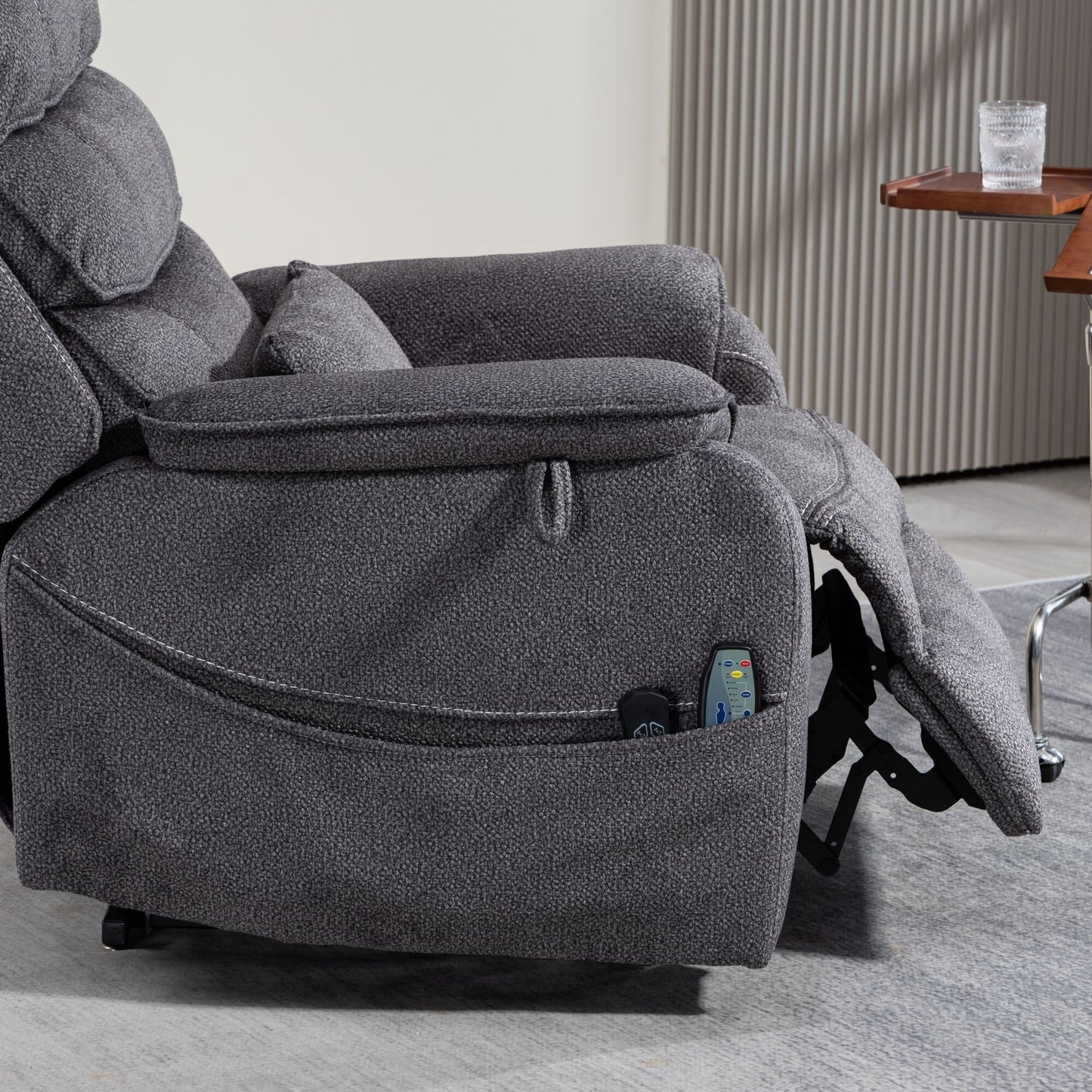 Fauteuil inclinable électrique surdimensionné avec massage thermique, position allongée à 180°