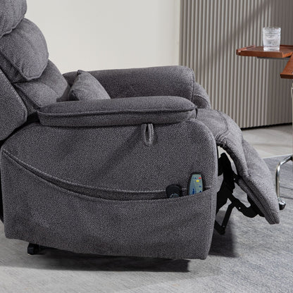 Fauteuil inclinable électrique surdimensionné avec massage thermique, position allongée à 180°