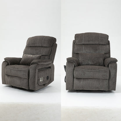 Fauteuil inclinable électrique surdimensionné avec massage thermique, position allongée à 180°