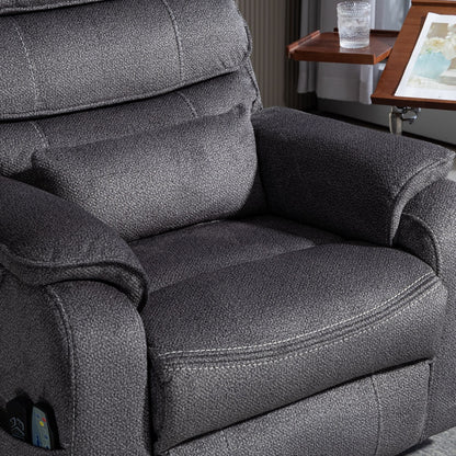 Fauteuil inclinable électrique surdimensionné avec massage thermique, position allongée à 180°