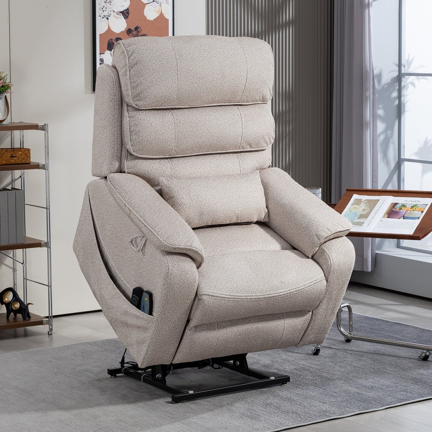 Fauteuil inclinable électrique surdimensionné avec massage thermique, position allongée à 180°