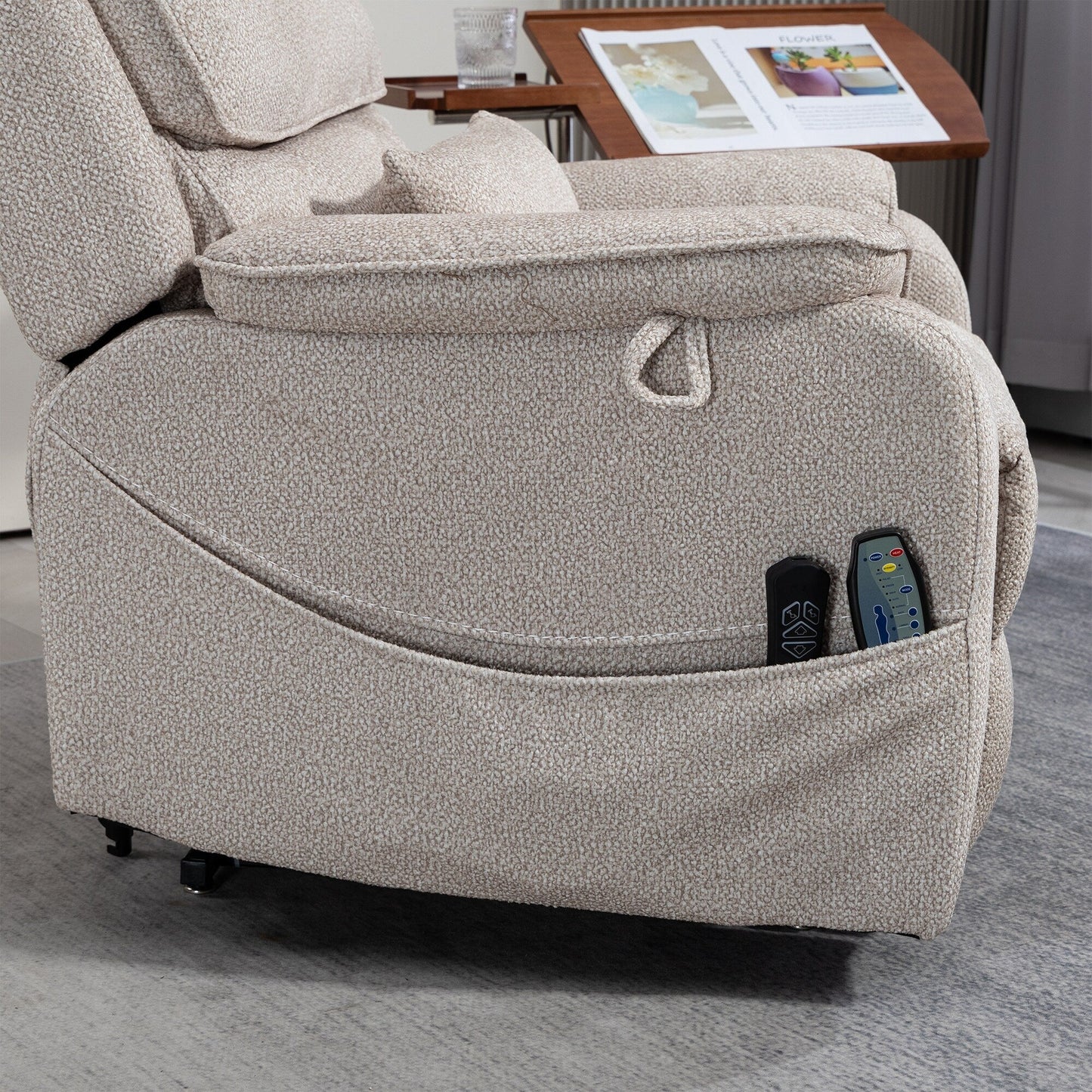 Fauteuil inclinable électrique surdimensionné avec massage thermique, position allongée à 180°