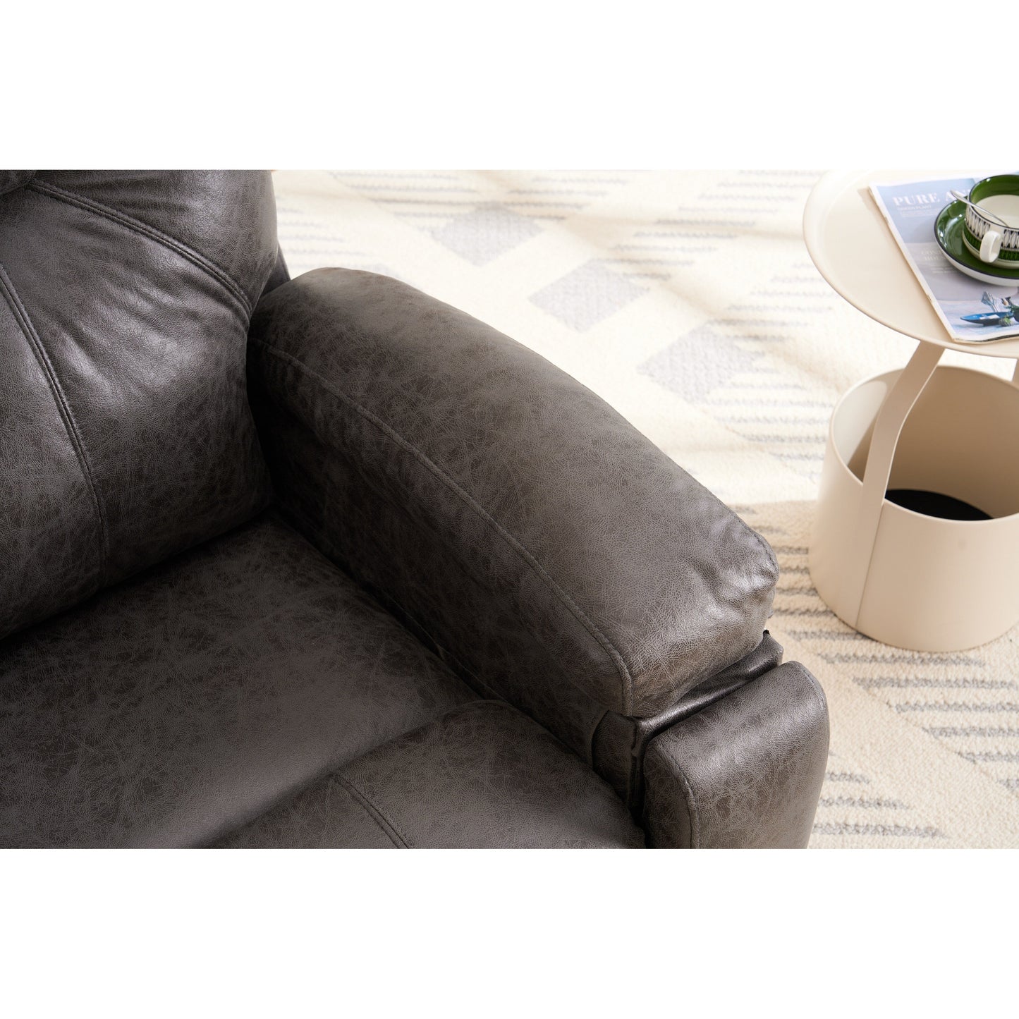 Fauteuil inclinable électrique surdimensionné avec moteur électrique silencieux et fonction massage, assemblage sans outil