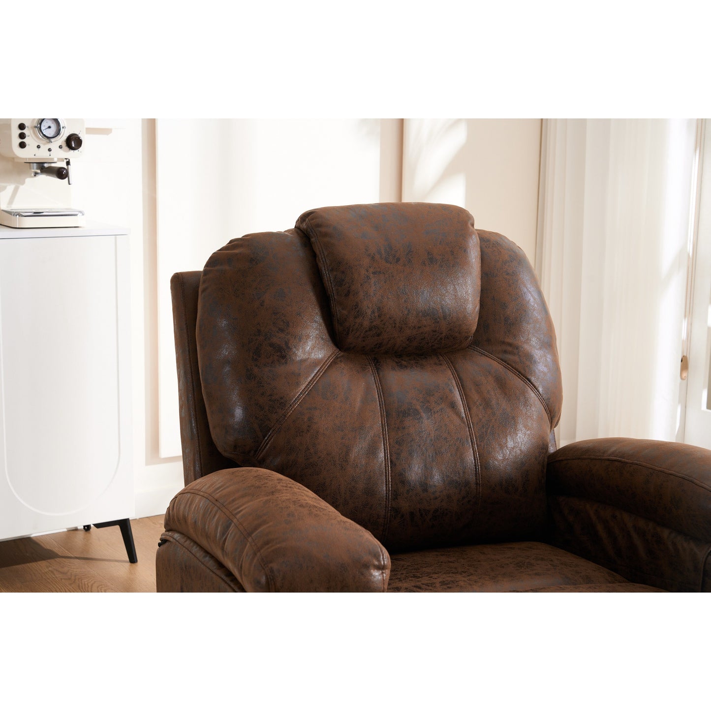 Fauteuil inclinable électrique surdimensionné avec moteur électrique silencieux et fonction massage, assemblage sans outil