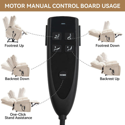 Fauteuil inclinable électrique surdimensionné avec deux moteurs, fonctions de chauffage et de massage, inclinaison infinie, porte-gobelets dissimulés