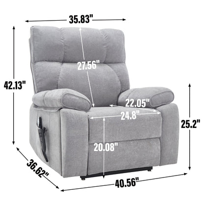 Fauteuil inclinable électrique surdimensionné avec deux moteurs, fonctions de chauffage et de massage, inclinaison infinie, porte-gobelets dissimulés