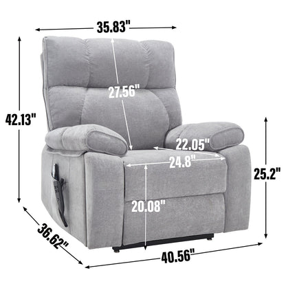 Fauteuil inclinable électrique surdimensionné avec deux moteurs, fonctions de chauffage et de massage, inclinaison infinie, porte-gobelets dissimulés