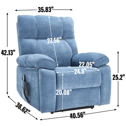Fauteuil inclinable électrique surdimensionné avec deux moteurs, fonctions de chauffage et de massage, inclinaison infinie, porte-gobelets dissimulés