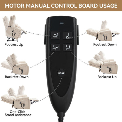 Fauteuil inclinable électrique surdimensionné avec deux moteurs, fonctions de chauffage et de massage, inclinaison infinie, porte-gobelets dissimulés