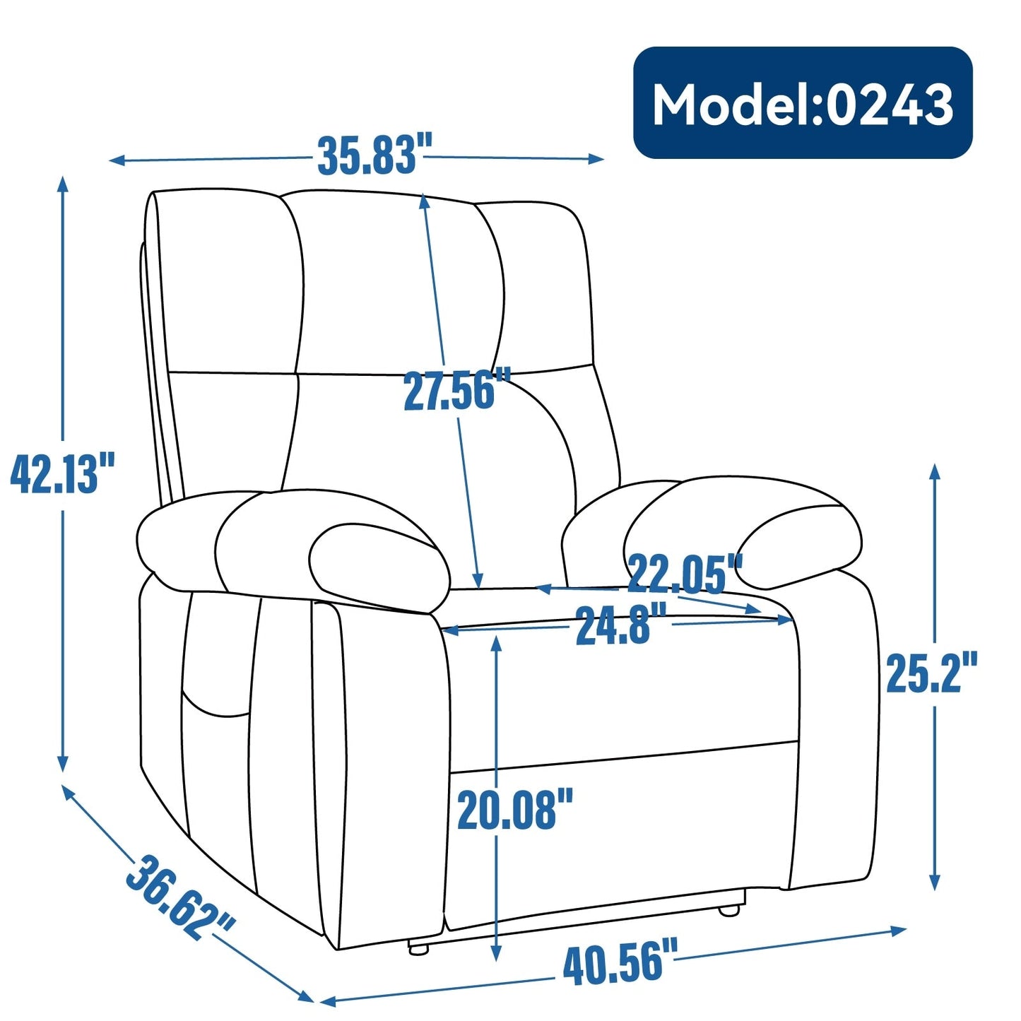 Fauteuil inclinable électrique surdimensionné avec deux moteurs, fonctions de chauffage et de massage, inclinaison infinie, porte-gobelets dissimulés