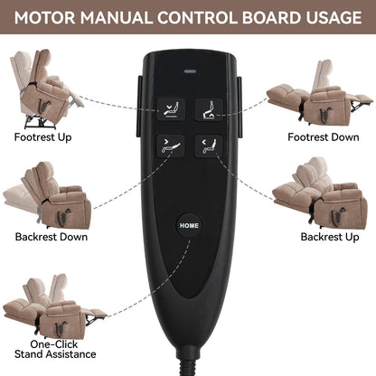 Fauteuil inclinable électrique surdimensionné avec deux moteurs, fonctions de chauffage et de massage, inclinaison infinie, porte-gobelets dissimulés