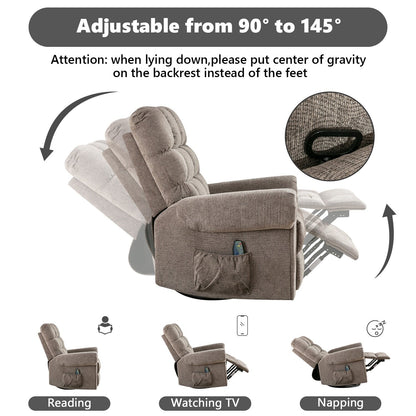 Fauteuils inclinables pivotants surdimensionnés à bascule et rembourrage manuel pour hommes de grande taille