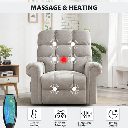 Fauteuils inclinables pivotants surdimensionnés à bascule et rembourrage manuel pour hommes de grande taille