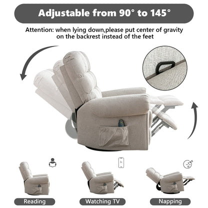 Fauteuils inclinables pivotants surdimensionnés à bascule et rembourrage manuel pour hommes de grande taille