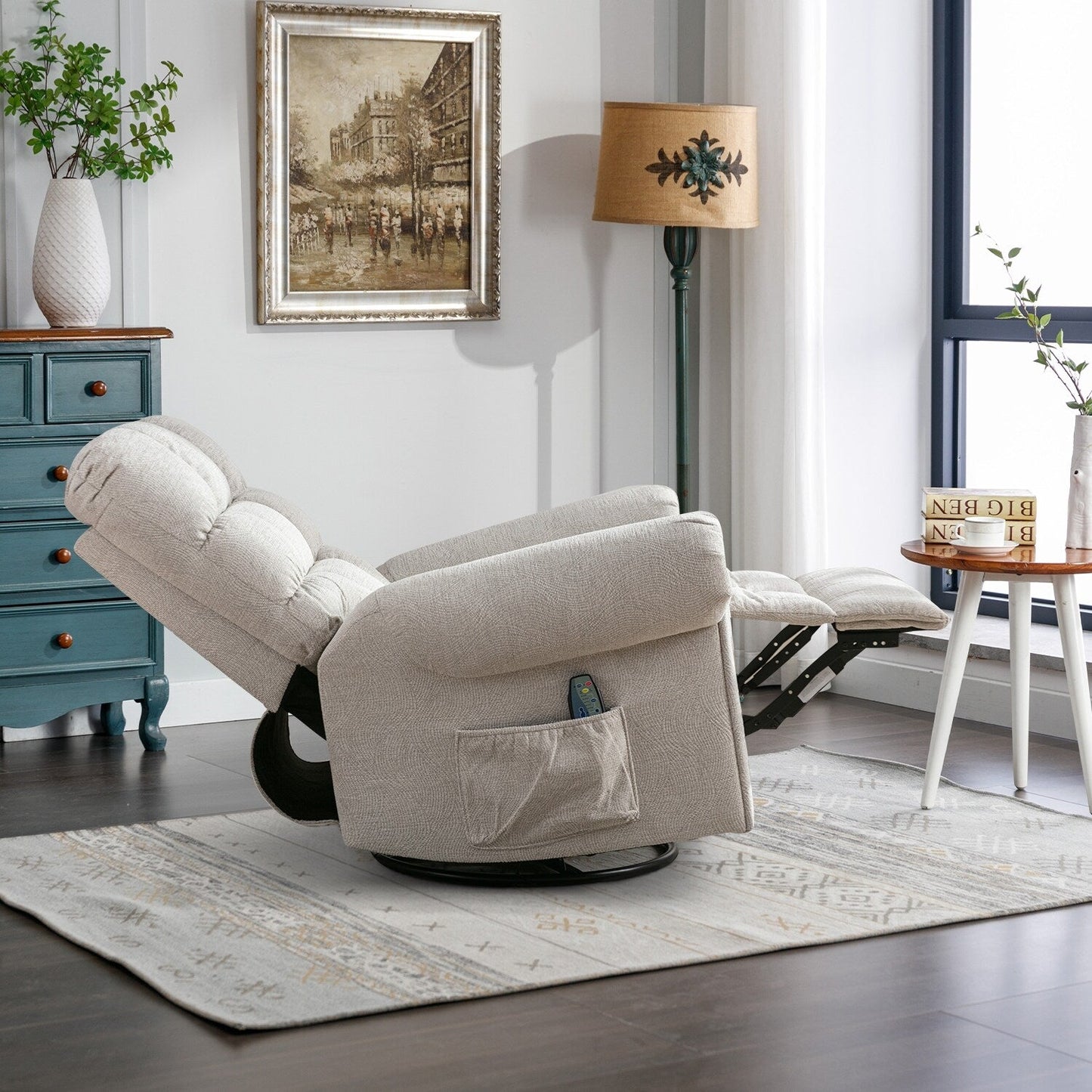 Fauteuils inclinables pivotants surdimensionnés à bascule et rembourrage manuel pour hommes de grande taille