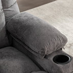 Fauteuil inclinable à bascule surdimensionné avec massage et chauffage, 2 porte-gobelets, port de chargement USB, inclinaison à 150° et fonction bascule à 30°