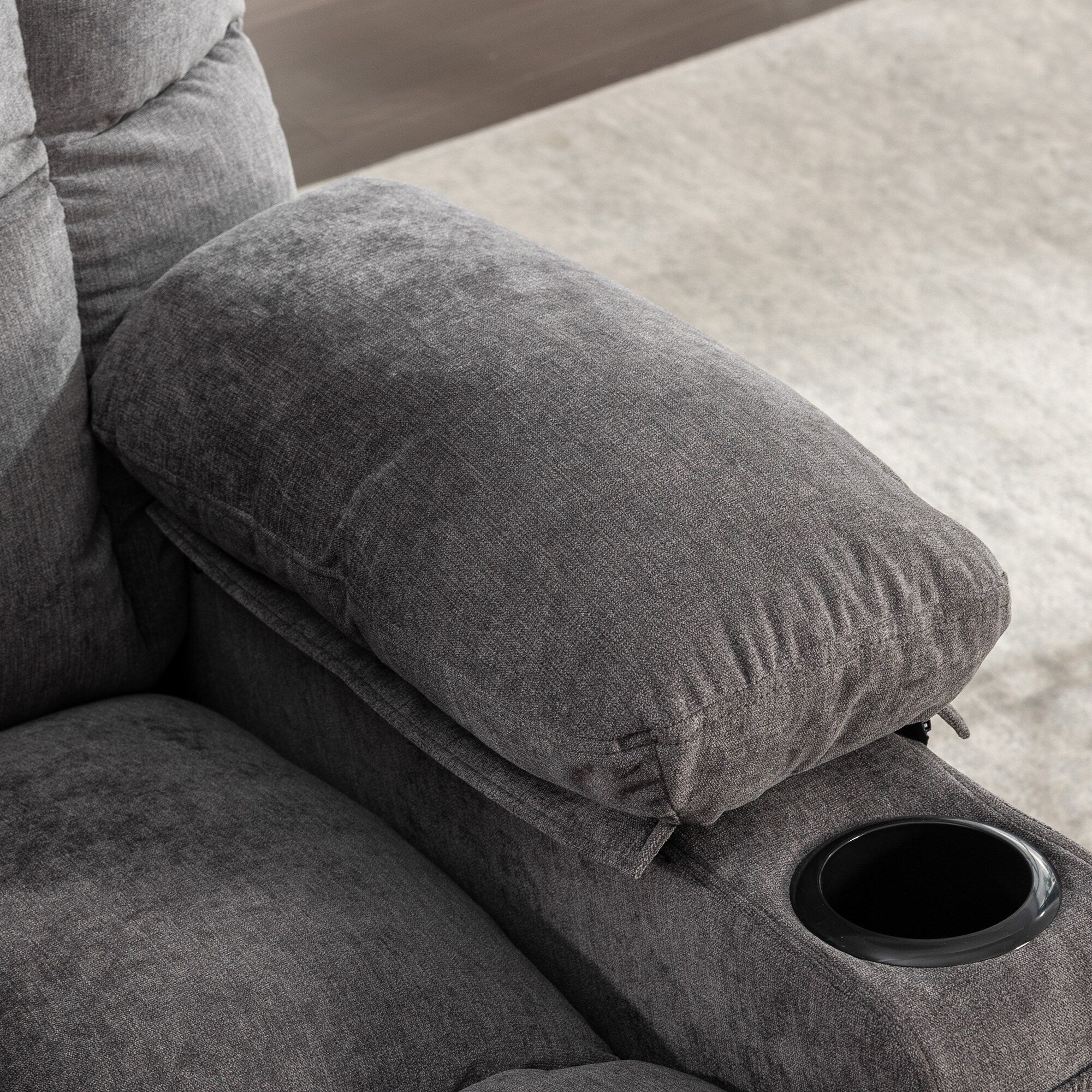 Fauteuil inclinable à bascule surdimensionné avec massage et chauffage, 2 porte-gobelets, port de chargement USB, inclinaison à 150° et fonction bascule à 30°