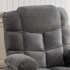 Fauteuil inclinable à bascule surdimensionné avec massage et chauffage, 2 porte-gobelets, port de chargement USB, inclinaison à 150° et fonction bascule à 30°