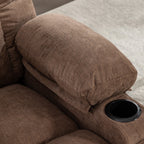 Fauteuil inclinable à bascule surdimensionné avec massage et chauffage, 2 porte-gobelets, port de chargement USB, inclinaison à 150° et fonction bascule à 30°