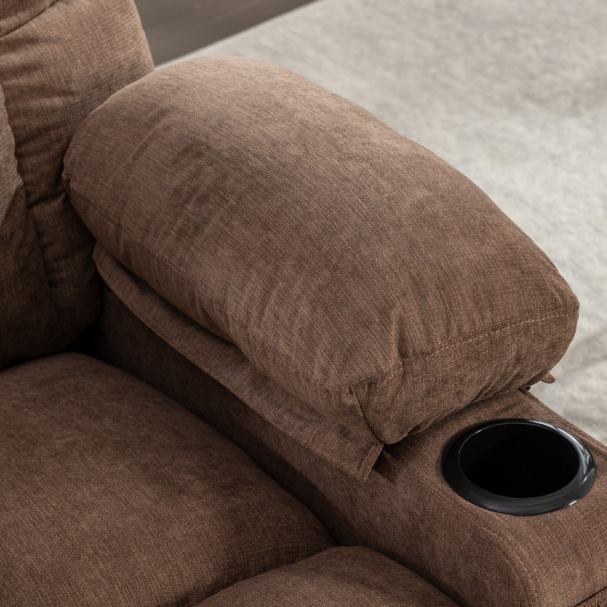 Fauteuil inclinable à bascule surdimensionné avec massage et chauffage, 2 porte-gobelets, port de chargement USB, inclinaison à 150° et fonction bascule à 30°