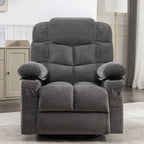 Fauteuil inclinable à bascule surdimensionné avec massage et chauffage, 2 porte-gobelets, port de chargement USB, inclinaison à 150° et fonction bascule à 30°