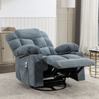 Fauteuil inclinable à bascule surdimensionné avec massage et chauffage, 2 porte-gobelets, port de chargement USB, inclinaison à 150° et fonction bascule à 30°