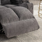 Fauteuil inclinable à bascule surdimensionné avec massage et chauffage, 2 porte-gobelets, port de chargement USB, inclinaison à 150° et fonction bascule à 30°