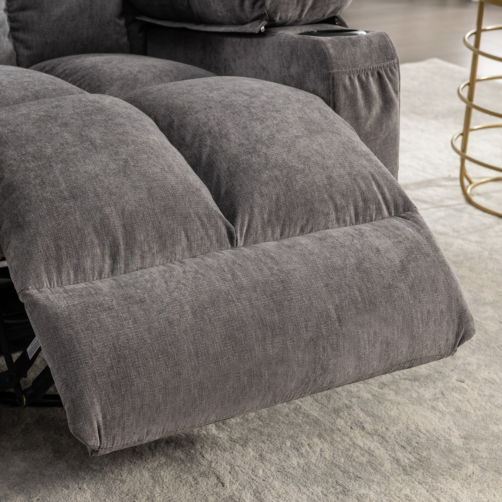 Fauteuil inclinable à bascule surdimensionné avec massage et chauffage, 2 porte-gobelets, port de chargement USB, inclinaison à 150° et fonction bascule à 30°