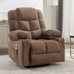 Fauteuil inclinable à bascule surdimensionné avec massage et chauffage, 2 porte-gobelets, port de chargement USB, inclinaison à 150° et fonction bascule à 30°
