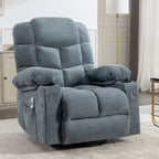 Fauteuil inclinable à bascule surdimensionné avec massage et chauffage, 2 porte-gobelets, port de chargement USB, inclinaison à 150° et fonction bascule à 30°